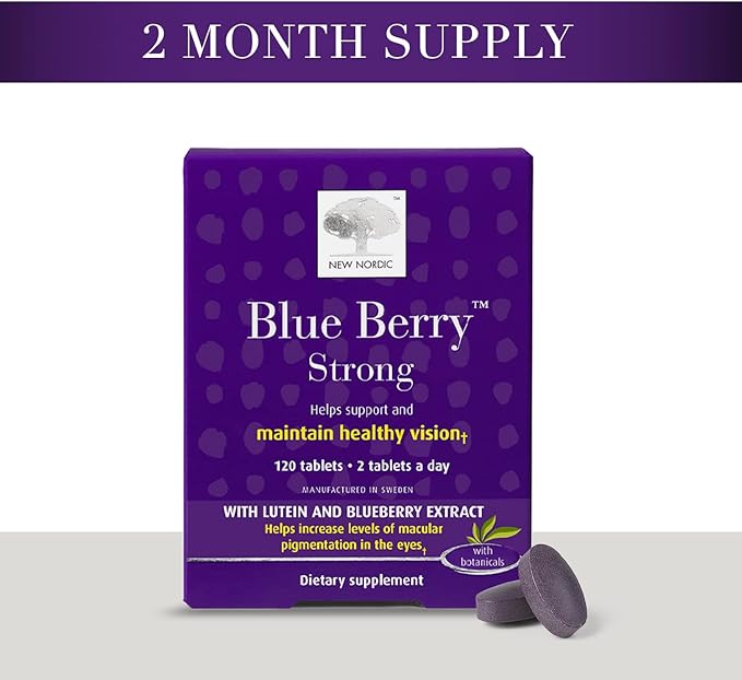 NEW NORDIC Blue Berry Strong 120 Tablets 1)