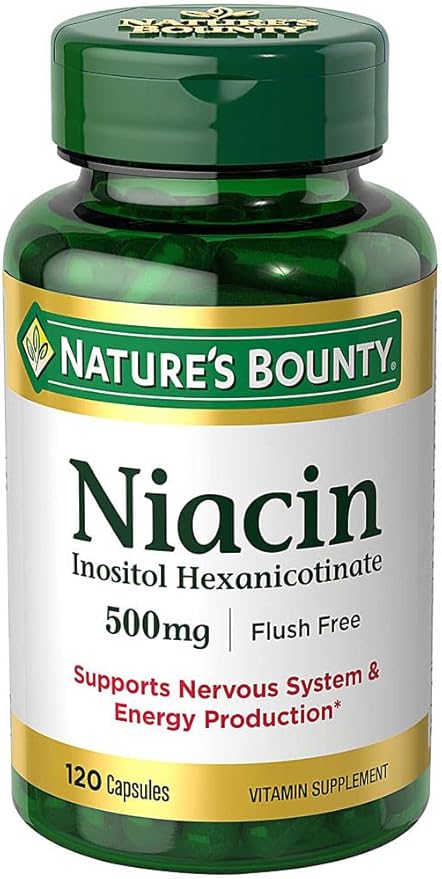 Set of 3 Nature's Bounty Niacin Flush Free 500 mg, 120 Capsules by Maven Gifts