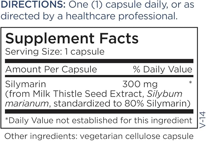 Metabolic Maintenance Silymarin 300 Milligrams 80% Milk (60 Capsules)