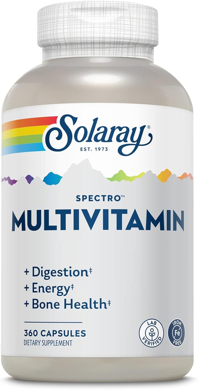 SOLARAY Spectro Multivitamin, w/No Iron, Cal/Mag, (60 Serv, 360 CT)