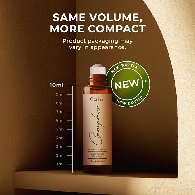 Gya Labs Camphor Essential Oil Roll On 100% Pure (0.34 Fl