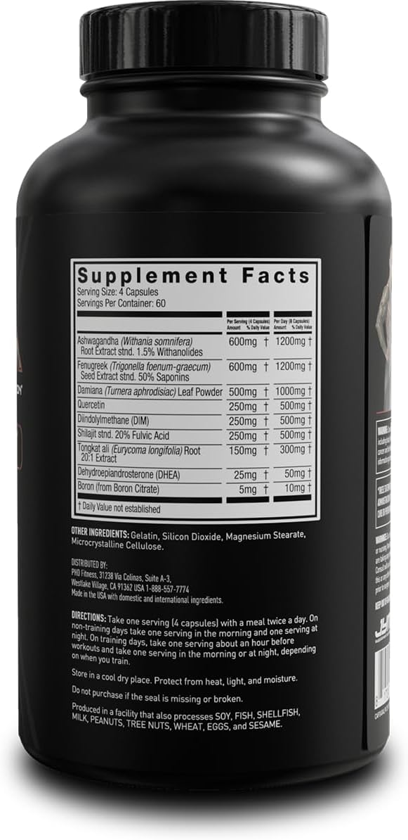 Alpha JYM X Advanced Hormone Optimization, Vitality, Optimization, DHEA, Ashwagandha, Boron, Shilajit, Fenugreek, Eurycoma, Damiana, Quercetin, DIM, JYM Supplemental Science, 240 Vegetarian Capsules