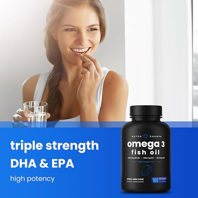 Omega 3 Fish Oil Supplements 3600mg 3 Supplement 180 Natural