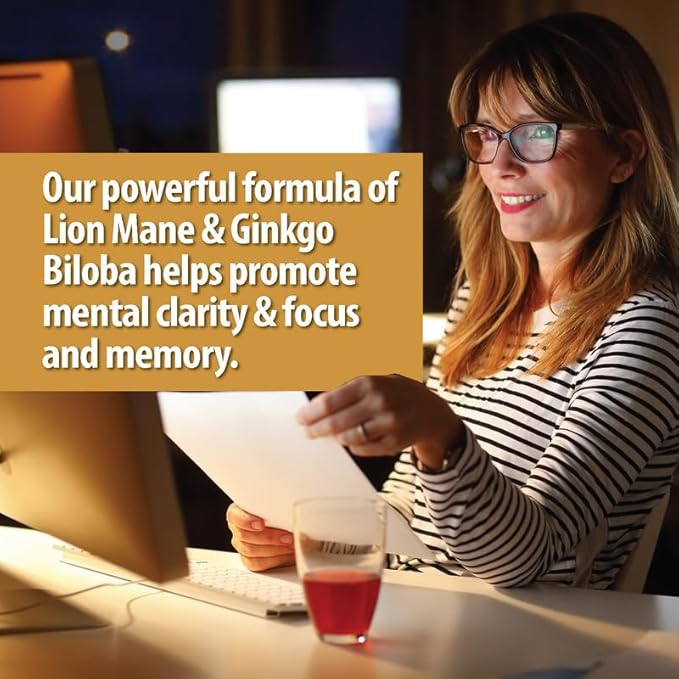 Organic Lions Mane Supplement Capsules 5400mg, 120mg – 2 Months