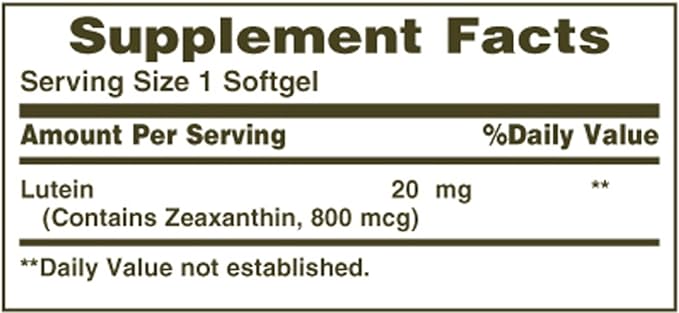 Nature's Bounty Lutein 20 mg 40 2)