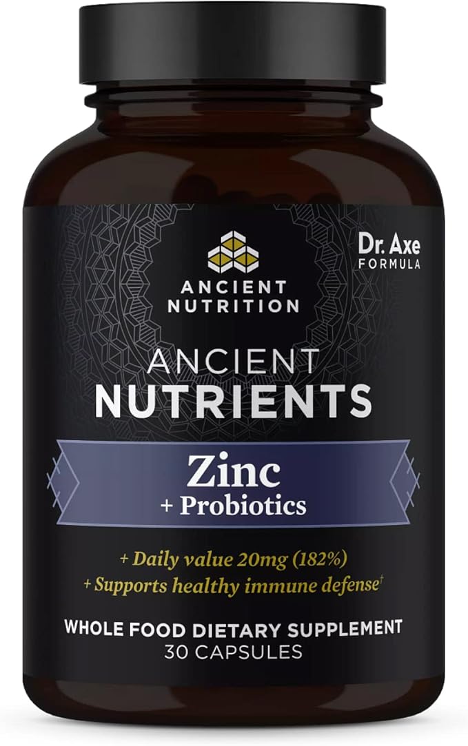 Probiotics and Zinc Supplement by Ancient 30 Count