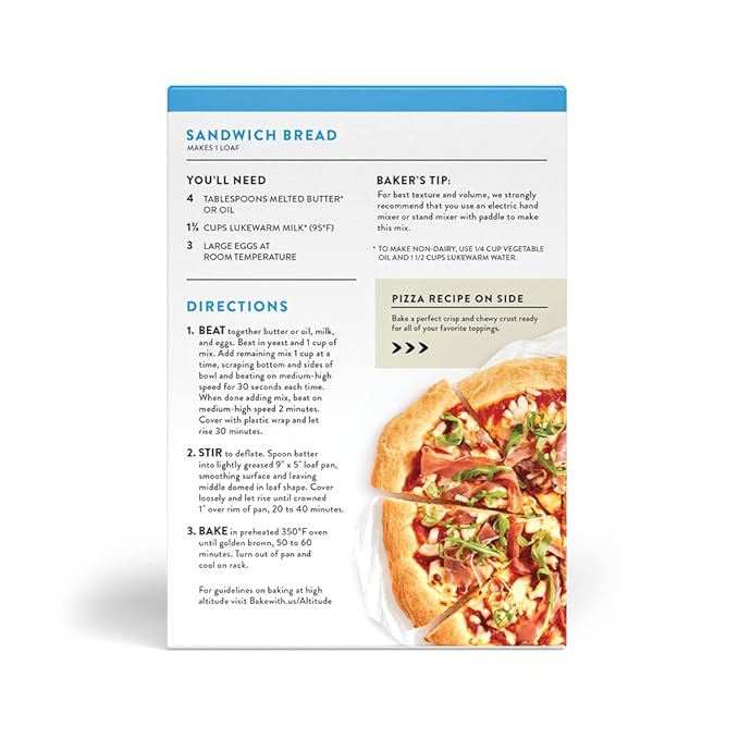 King Arthur, Gluten-Free Bread and Pizza Mix, Gluten-Free, Non-GMO Project Verified, Certified Kosher, 18.25 Ounces (Pack of 2)