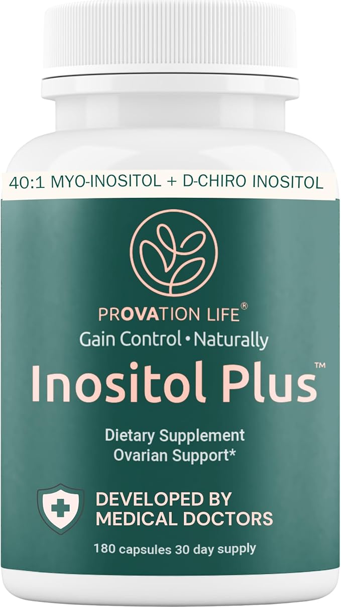 Myo Inositol Plus PCOS supplement Vitamins for Women, Physician Formulated Natural Ovulation Pills, Myo-Inositol, D Chiro Inositol, Berberine for Fertility & Ovarian Support 180 Capsules