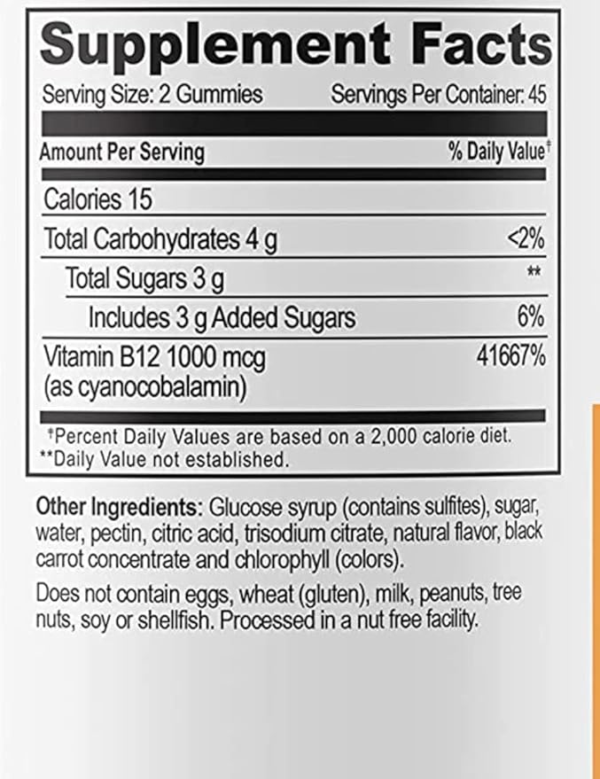 Berkley Jensen Vitamin B12 Gummies, 1000 250 Count