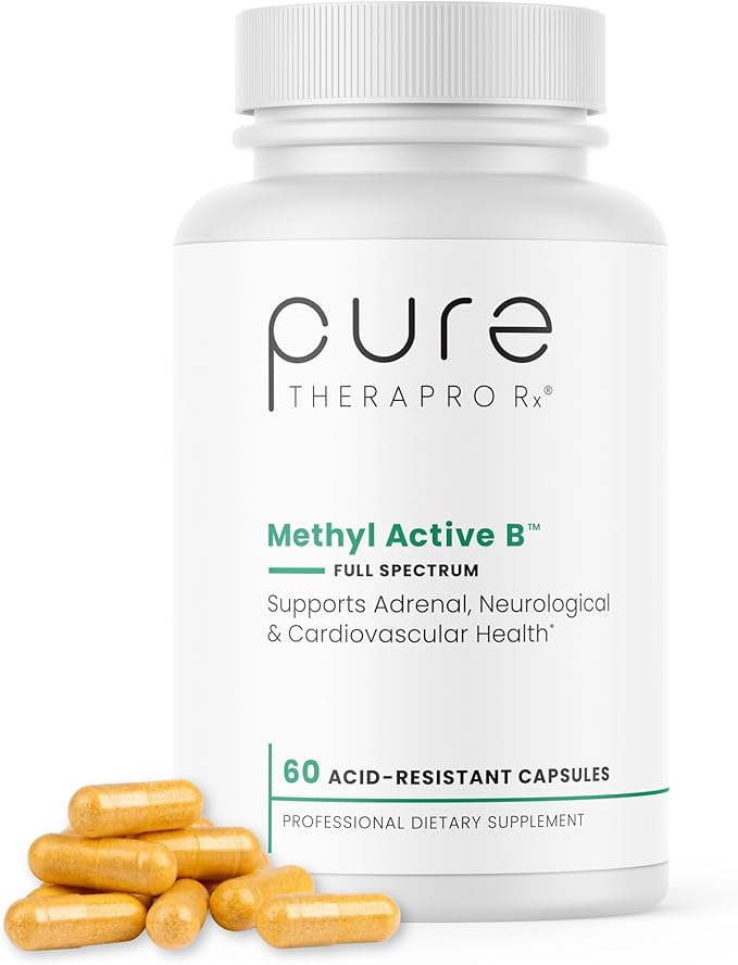 Pure Thera Methyl Active B Vitamins B12, Methylfolate, 60 Vegetable
