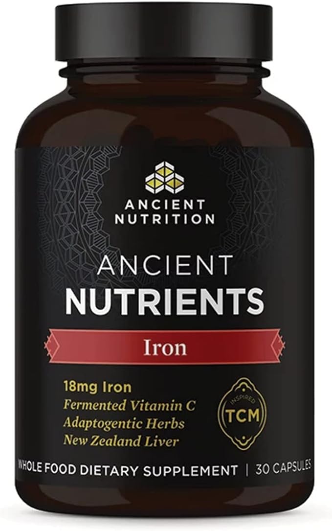 Iron Supplement by Ancient Nutrition, 18mg 30 Capsules