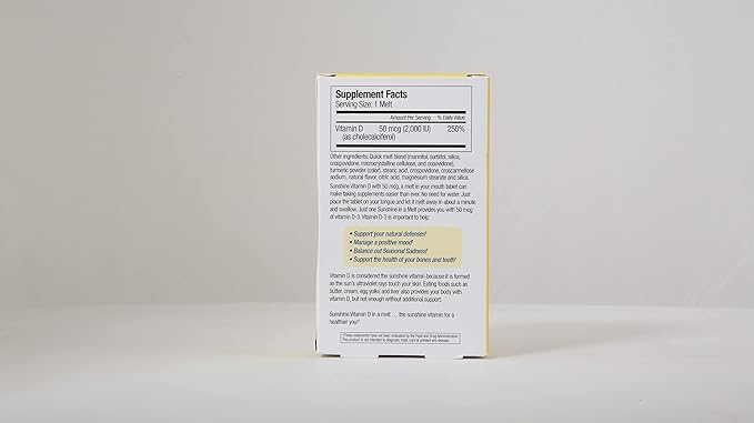 Sunshine Vitamin D 2,000 IU Quick 60 Servings