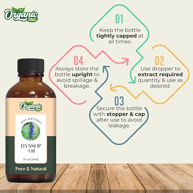 Hyssop (Hyssopus Officinalis) Oil | Pure & Natural Essential Oil for Skincare, Massage, Aroma and Diffusers- 30ml/1.01fl oz