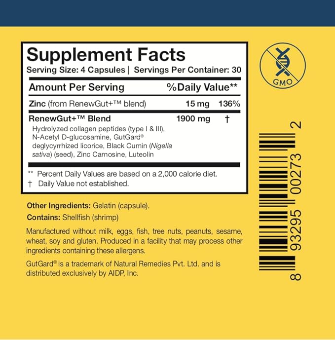 Researched Nutritionals RenewGut+ (120 Capsules)