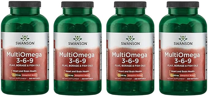 Swanson MultiOmega 3-6-9 (220 Softgels, 2400mg Serving) 4 Bottles