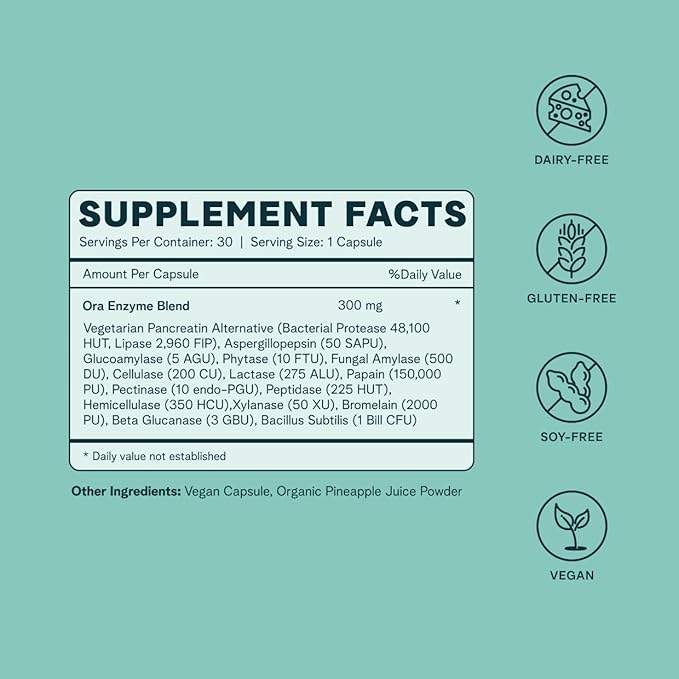 Ora Organic Multi-Enzyme Supplement 30 Easy