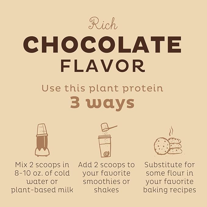 KOS Vegan Protein Powder, Chocolate USDA Organic 10 Servings