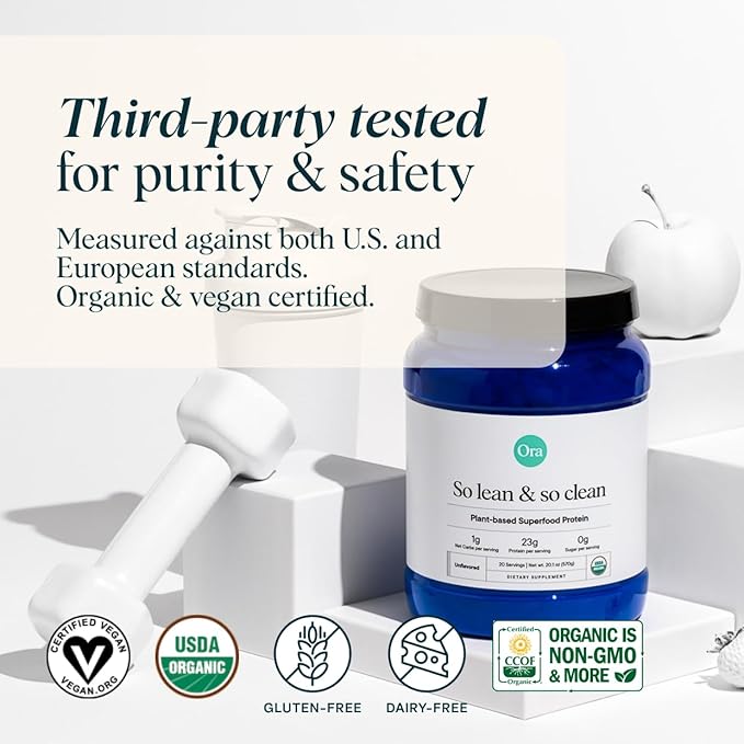 Ora Organic Vegan Protein Powder 23g Plant 20 Servings,