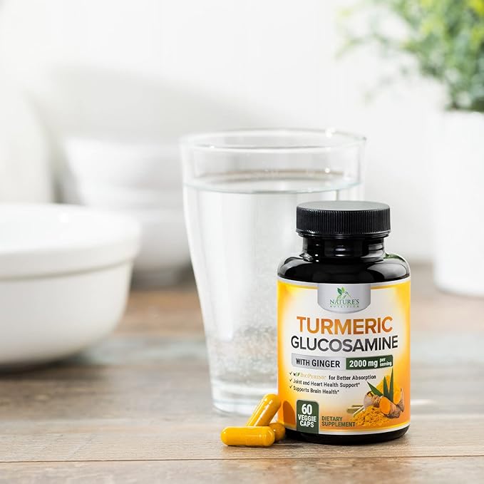 Turmeric Curcumin with BioPerine, Ginger & 95% Curcuminoids 2000mg Black 60 Capsules