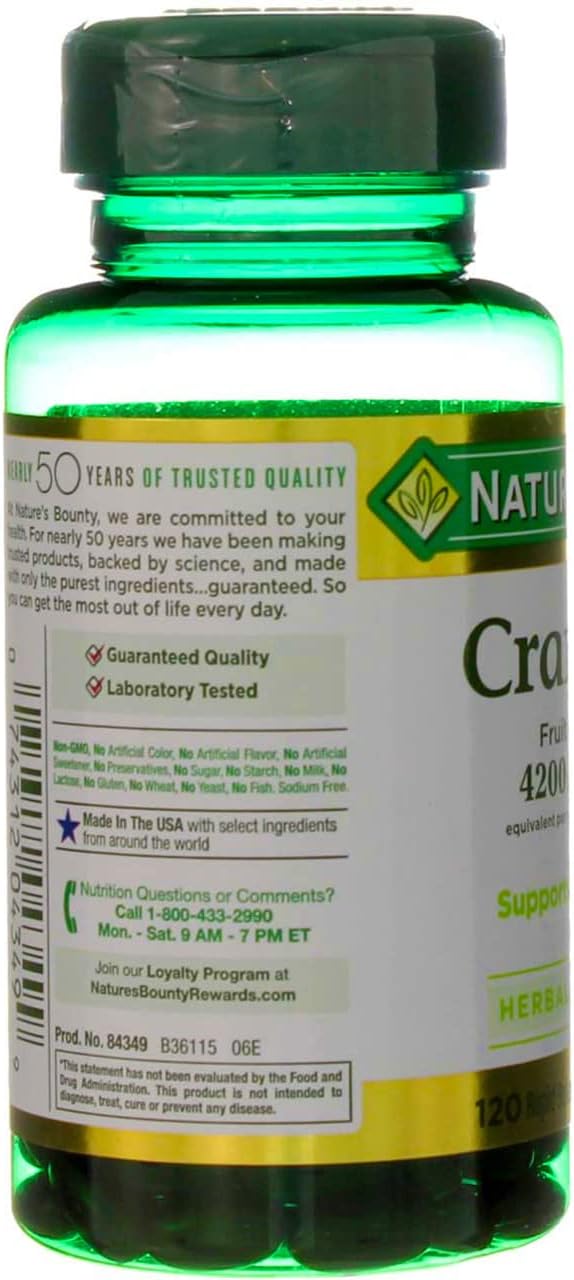 Nature's Bounty Cranberry Fruit 4200 mg, 120 ea 5)