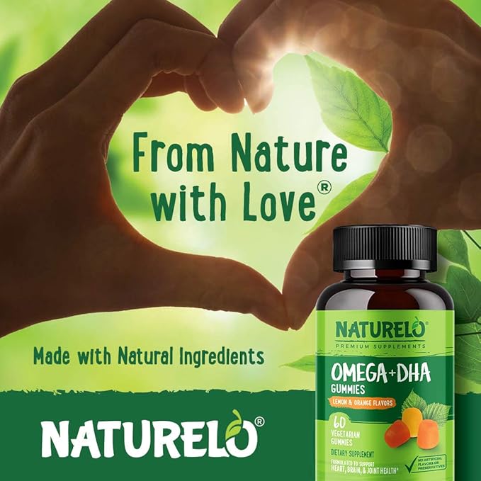 NATURELO Vegetarian DHA and Omega 3 60 Gummies