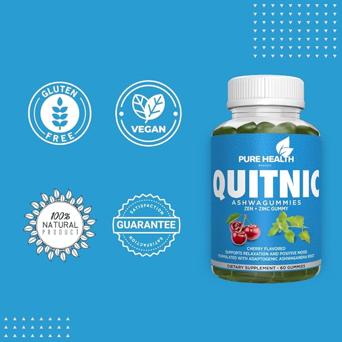 Quit-NIC, Quit Smoking Gummies, with Ashwagandha (60 Count 1))