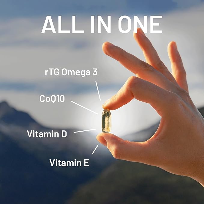 rTG Omega 3 Norwegian Fish Oil CoQ10 Dietary 2000 mg 3, 180 180 Softgels