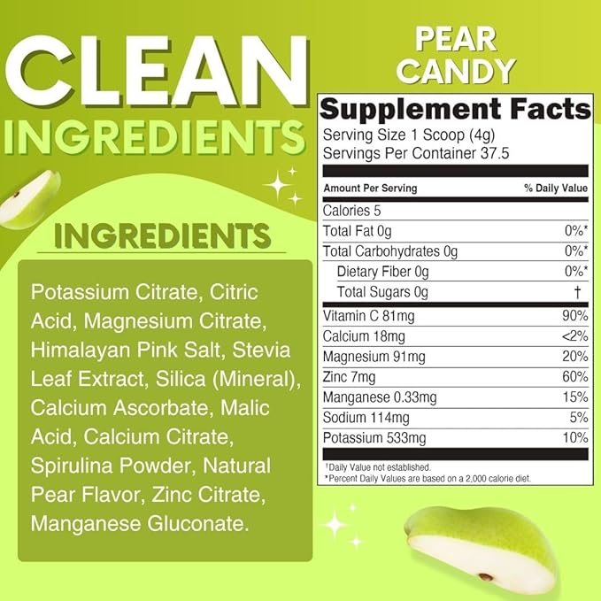 Zero Sugar - Pear Candy Electrolytes 30 Servings