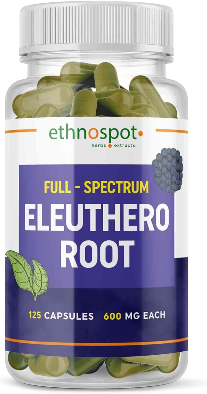Full Spectrum Eleuthero Root Capsules 125 Vegan
