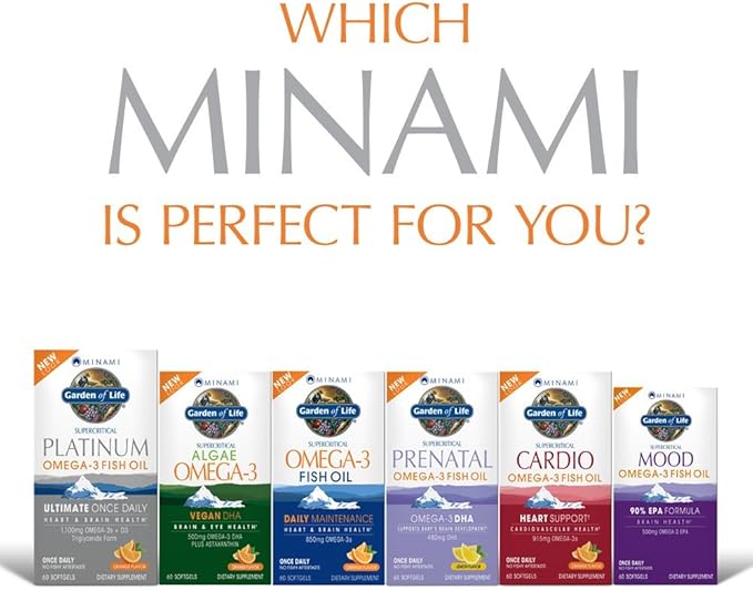 Garden of Life Minami Supercritical Platinum 3 Fish 1100Mg Omega-3S, Omega-3S, 1,000 1,000 Iu D3, 60 60 Softgels