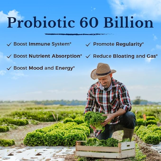 VITALITOWN Probiotics + Prebiotics 60 Billion 19 Strains 60 Delayed