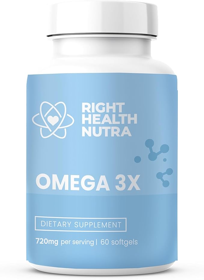 OMEGA-3X 720mg - 60 Softgels - 3 Fish Omega-3 Fish 3 DHA