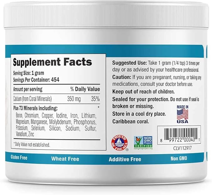 Ecopure Coral Calcium Powder with Trace Minerals - 16 Ounces