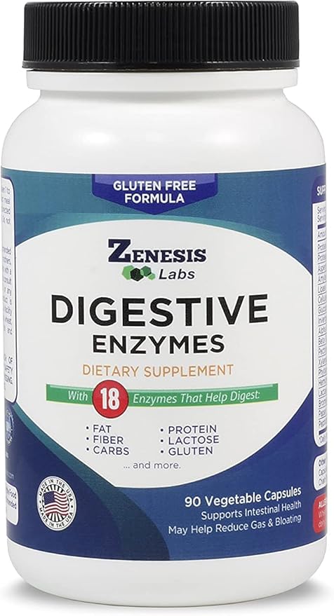 Digestive Enzymes - with Amylase, Bromelain, 14 Other 360 Capsule (4 Bottle 90 Capsules/Bottle)