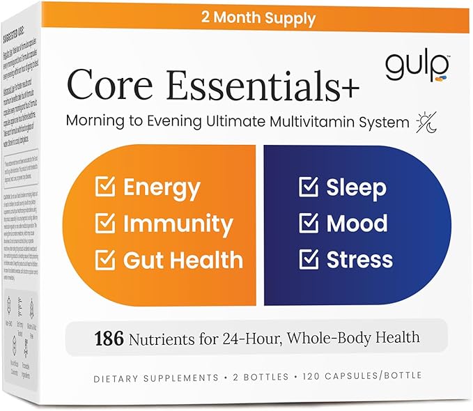 Gulp Core Essentials AM PM Multivitamin 3, Probiotics, 60 Servings, 2 Month