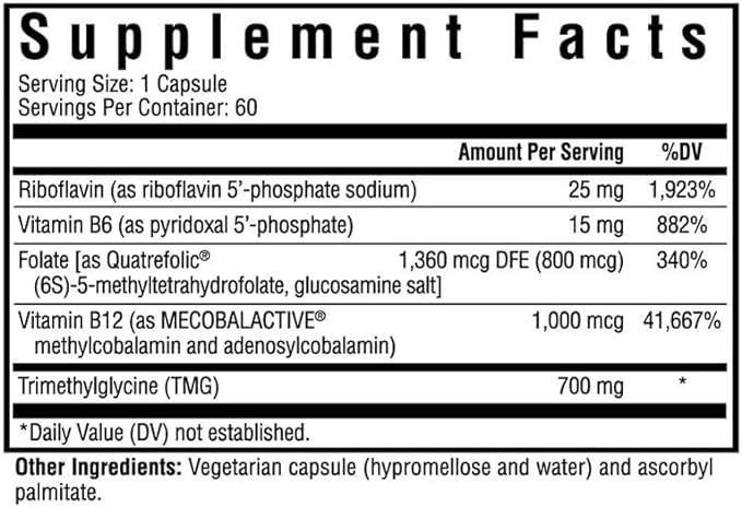Seeking Health Homocysteine Nutrients, Formerly HomocysteX B12, Folate (60 Capsules)