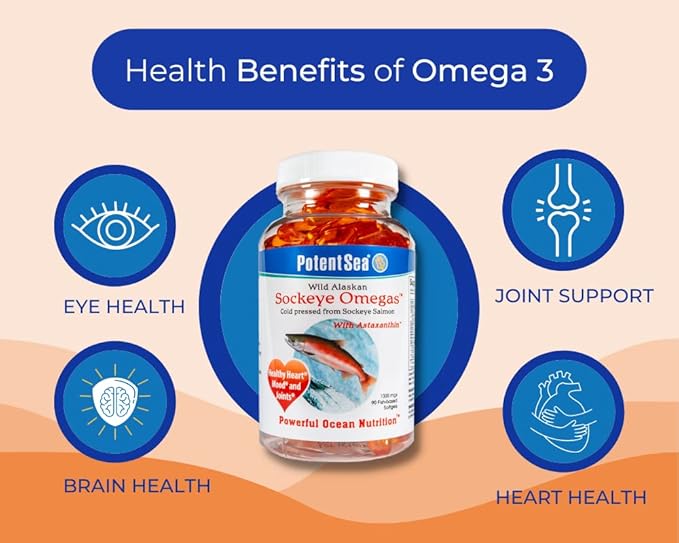 Wild Alaskan Sockeye Omegas Salmon Fish Omega-3 EPA 90 Softgel