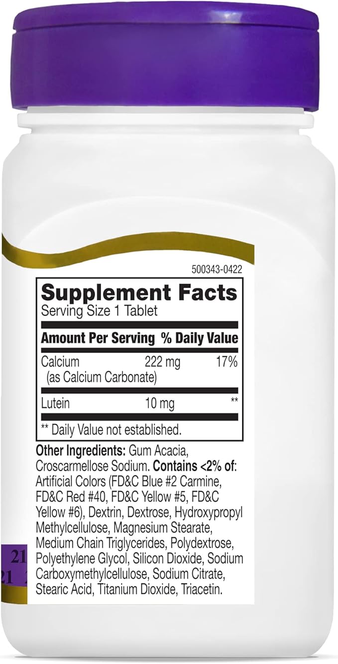 21st Century Lutein 10 mg Tablets, 60 Count 2)