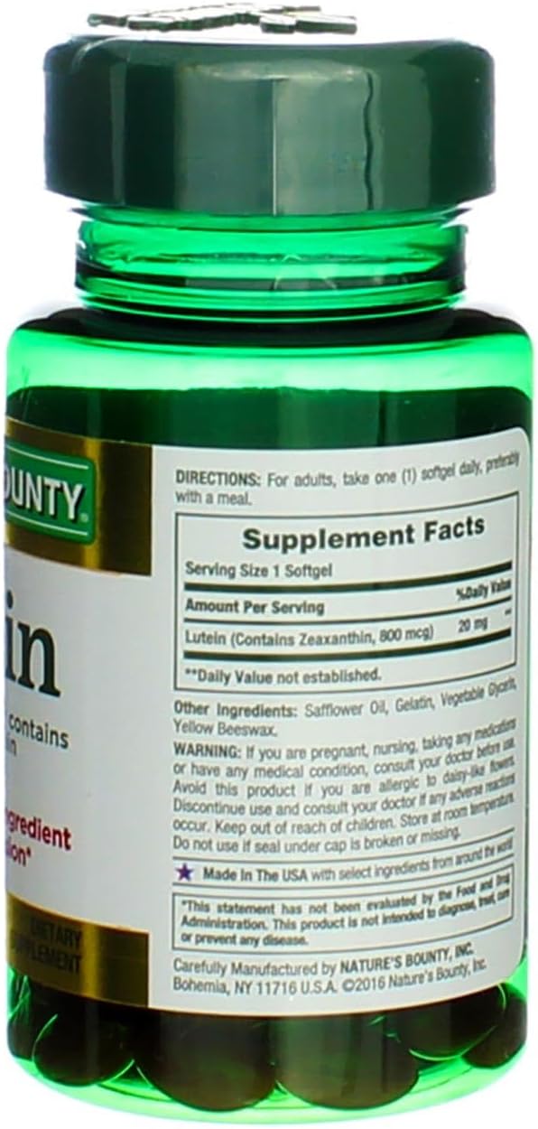 Nature's Bounty Lutein - 20 mg 40 Softgels