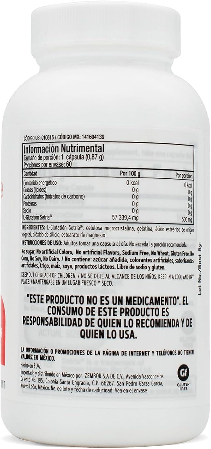 GNC Glutathione 500mg, 60 Capsules, Supports