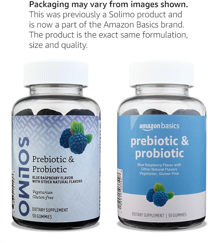 Amazon Basics Prebiotic & Probiotic Gummies, 2 Billion 50 Count (2 per