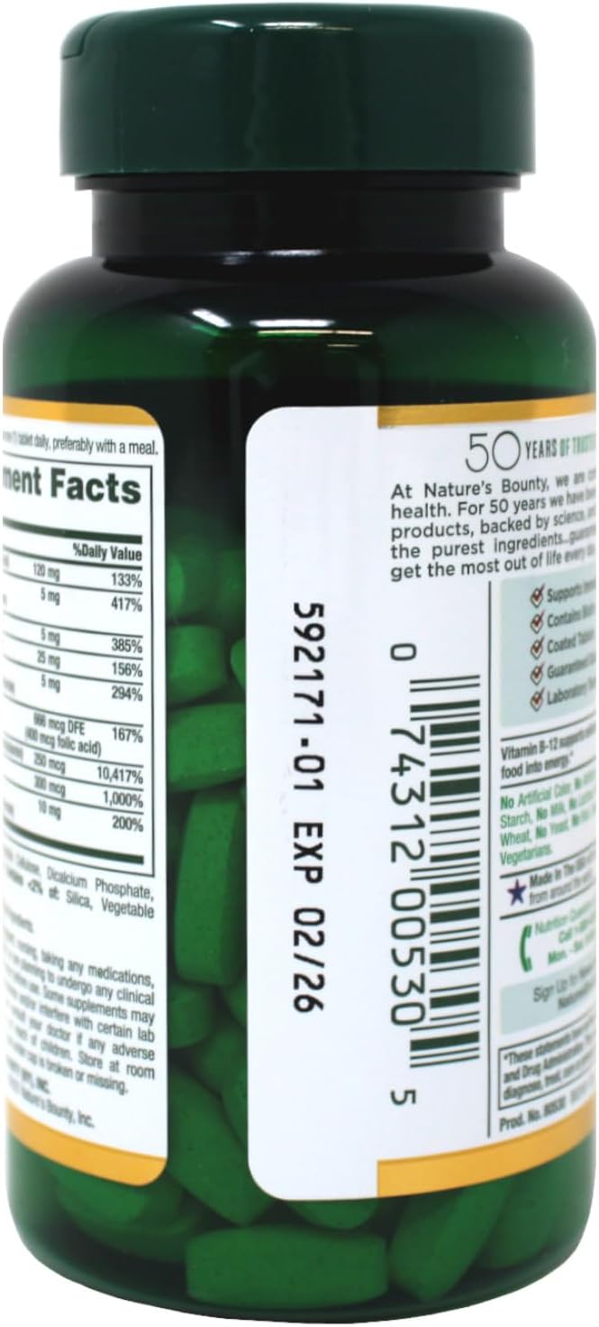 Nature's Bounty B-Complex with Folic Acid 125 Tablets 4)