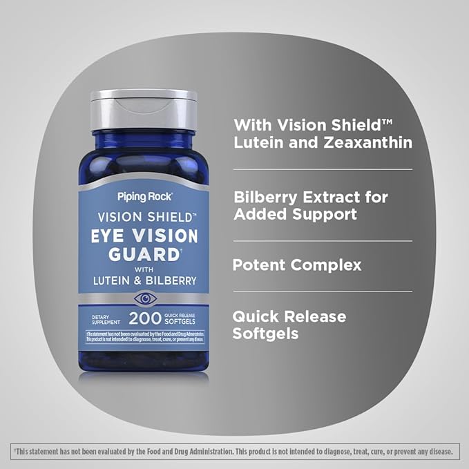 Piping Rock Lutein and Zeaxanthin Supplements 200 Softgels