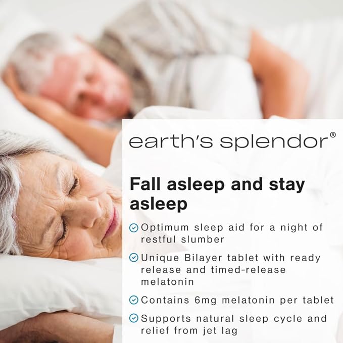 Earth's Splendor Melatonin 6 MG Bilayer 60 Count 2 Month