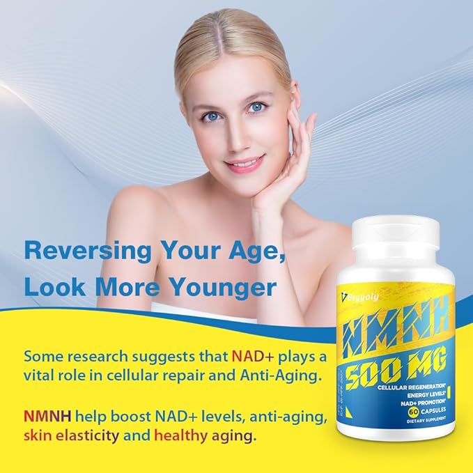 NMNH (Dihydronicotinamide Mononucleotide) 500mg Per Serving, NMNH NAD Supplement to Boost NAD+ Levels As We Age, NAD Plus Supplement for Anti Aging, Energy, Immune, Focus, Pure Organic - 240 Capsules