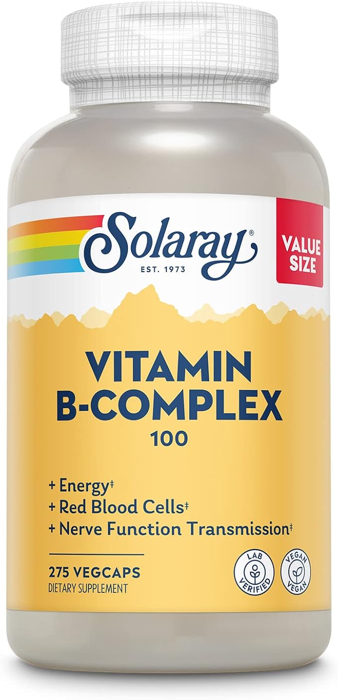 SOLARAY Vitamin B Complex 100 mg, B6, B12, B12, Biotin, 275 VegCaps