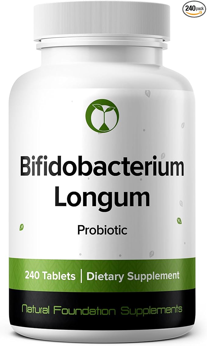 Bifidobacterium Longum Probiotic Supplement 240 Tablets 3 Billion CFU Probiotics for Men & Women Supports Intestinal Digestive & Gut Health Made in The USA (240, Bifidobacterium Longum)
