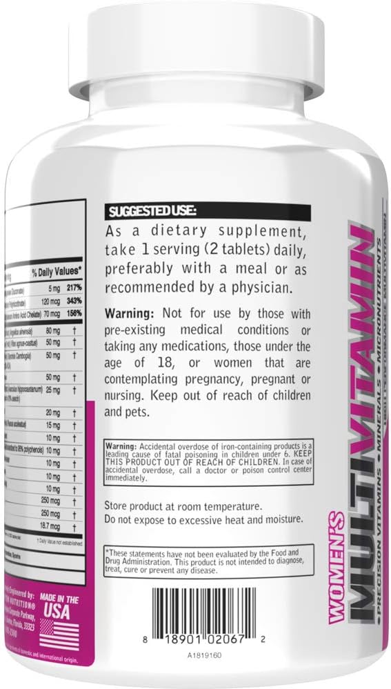 Evlution Nutrition Women's Multivitamin 120 Tablets, 60 Days