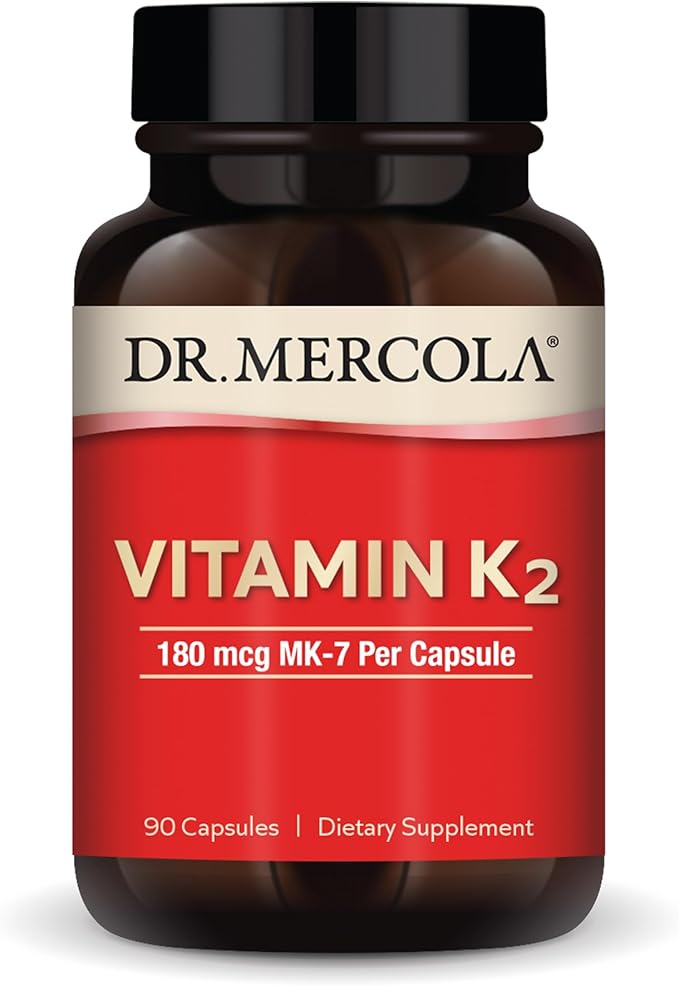 Dr. Mercola Vitamin K2, 90 Servings (90 Capsules), 180 mcg MK-7 Per