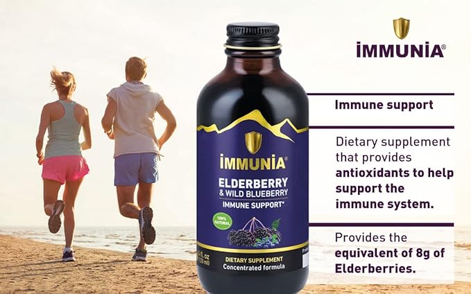 Immunia Elderberry & Wild Blueberry Concentrated. 24 Days/Bottle. 1-Pack